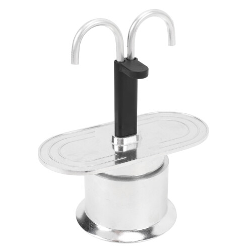 Cafetera de doble cabeza 100 ml 16,5x7 cm plateado