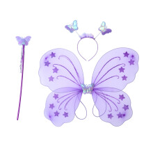 6Pièces Costume Ailes Et -Tête Mauve En Tulle Pour