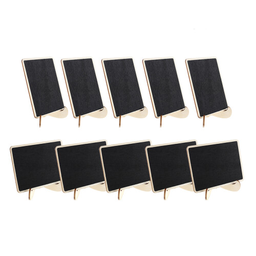 40Pièces Mini Tableaux Ardoise Noir En Bois Effaçable Pour Décor