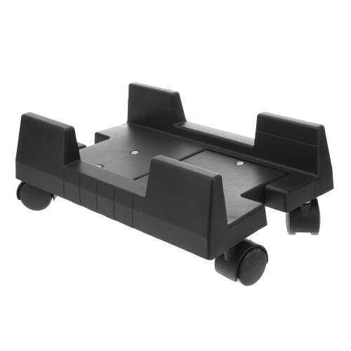2Pièces Support CPU Mobile Noir Avec Roulettes Pour Tour Ordinateur