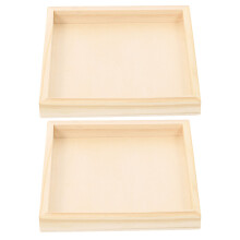 10Pièces Plateaux En Bois Empilables Carrés Pour Rangement De Blocs