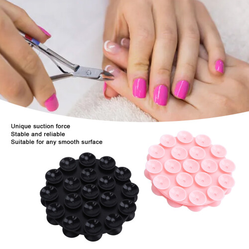 2 Stück runde multifunktionale Saugnäpfe Pink/Schwarz 2