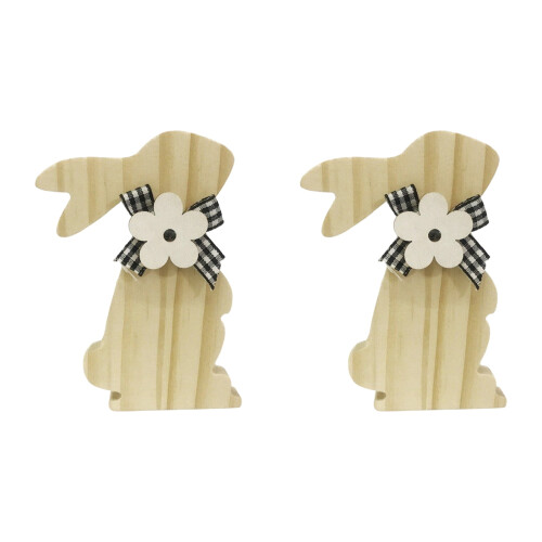 Wooden Easter Bunny Figurine Handmade Artisanal 1PC 1