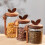 Decorative Stripe Sealed Glass Container and Spoon High-600ml 7