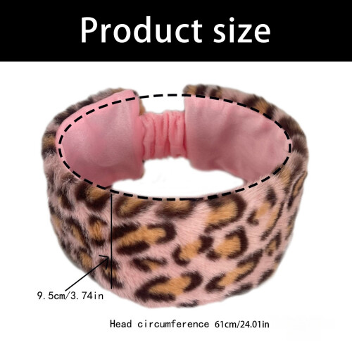 Plüsch-Haarband mit Retro-Leoparden-Muster, winddicht,-Sekt 2