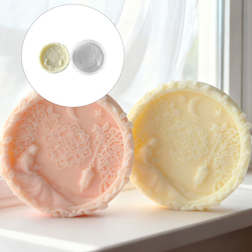 Ramadans Arabic Silicone Candle Making Mold in Round Shape-5471 1