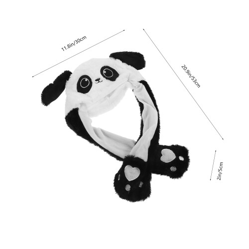 1 τεμάχιο καπέλο Panda για πάρτι με κινούμενα αυτιά, μαύρο χρώμα, χαριτωμένο σχέδιο 1