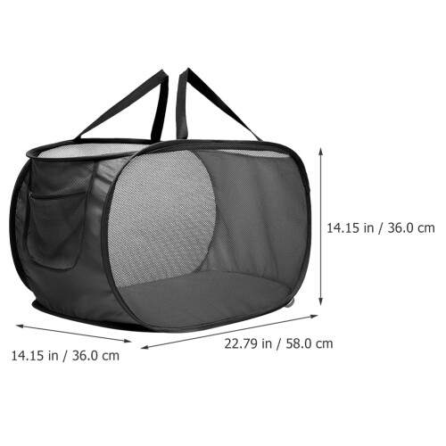 Panier à linge pliable noir avec poignées (1 pièce) 1