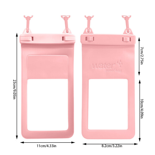 Capa universal impermeável para celulares de até 7 polegadas, capa transparente para tela sensível ao toque com cordão – compatível com todos 1