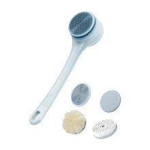 Double Handle Rotating Electric Shower Brush with 4-Blue