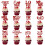Glitter Red Valentine Cupcake Toppers 24 pcs 8