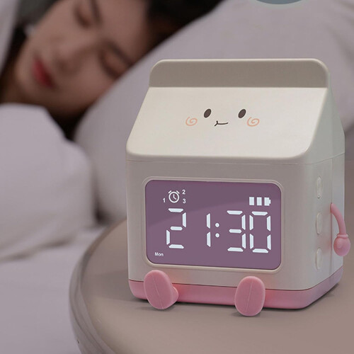 Milk Carton Alarm Clock – Digital Countdown, Brown 2