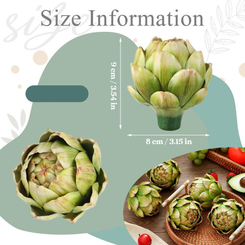 Artificial Green Artichokes Decor Set – 6 pcs 1