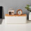 White Cable Management Box with Wood Lid 2PCS 7