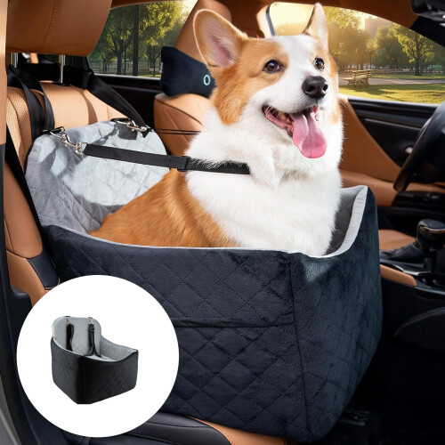 High Density Memory Foams Pet Car Seat Waterproofed Design-Gray 1