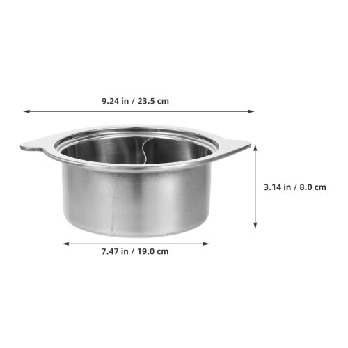 Olla de acero inoxidable de doble compartimento con tapa. 1
