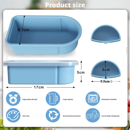 Silicone Snack Container with Dual Compartment & Leak-Proof 2