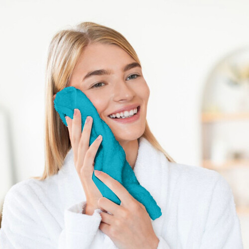 Joykith bathroom hand towels solid turquoise 2-pack 1
