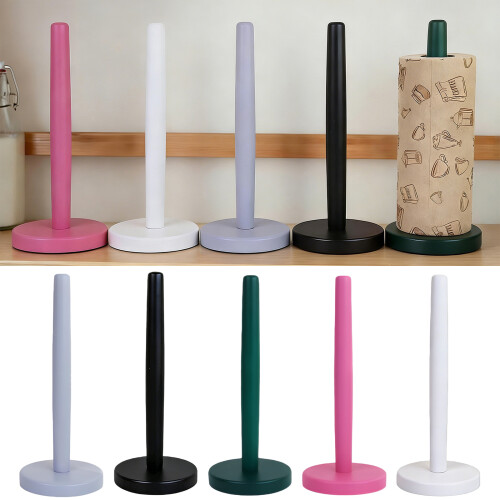Simple Wood Vertical Tissue Holder Rack Tissue Stand-White 2