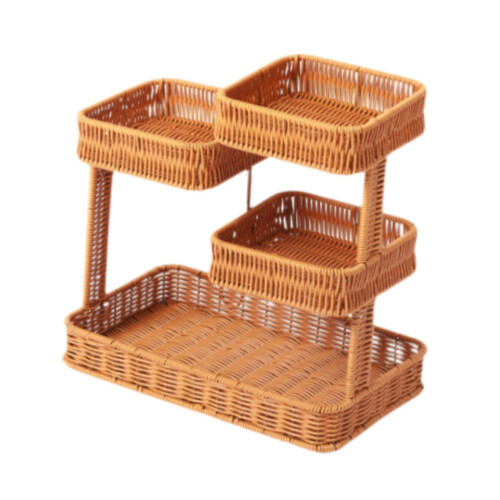 Rattan Countertop Storage Rack – 4-Tier Woven Basket 1