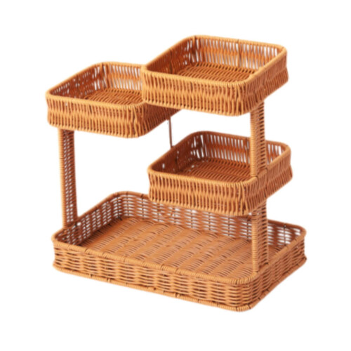 Rattan Countertop Storage Rack – 4-Tier Woven Basket 2