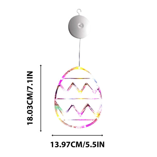 Easter LED Egg String Lights with Suction Cups, Battery-Powered, Warm White, Timer, Waterproof, Indoor/Outdoor Window Decor, Compatible with Easter 2