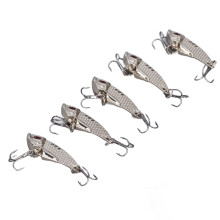 5PCS Blade Baits Set 15g High Carbon Steel Fishing Lures with Storage Box Silver