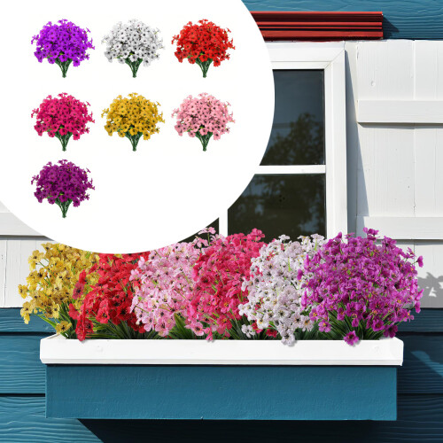 24pcs Multipurpose Artificial Violets Blooms Flower For-Pink 2