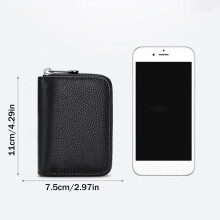 Slim Zipper Card Holder Wallet - Large Capacity, Compact & Portable, PU Leather
