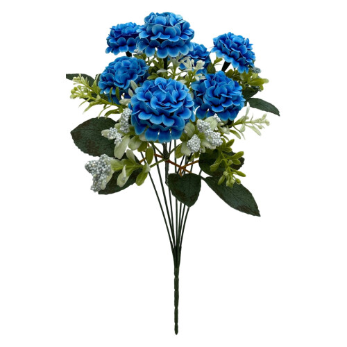 Kunstig Hortensia Eukalyptusbuket Blå 37 cm 7 stk. 1