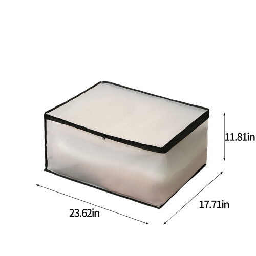 Folding Plastic Under-Bed Storage Box – Odorless, Moistureproof, for Pillows/Coats/Blankets, White Translucent EVA 1