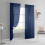 Solid Color Semi-Sheer Curtains – Double-String Polyester Rod Pocket Curtain Panels, Navy 3