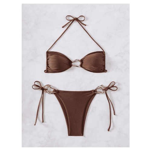 Ensemble bikini imprimé dos nu deux pièces pour femme 1