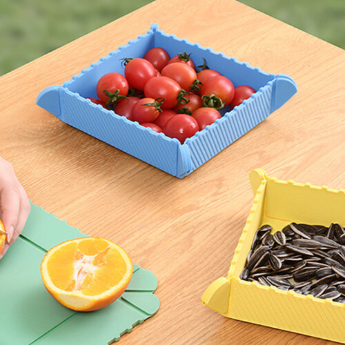 Multifunctional Silicone Folding Container With Built In-Gray 1