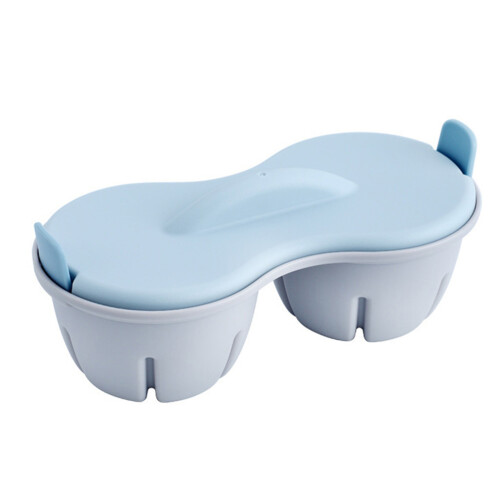Convenient Microwave Safe Eggs Steamer Quick Steam-blue gray