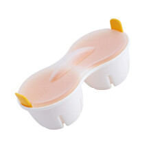 Convenient Eggs Cooker Microwave Eggs Steamer-yellow and white