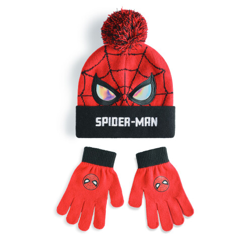 Marvel Marvel Spiderman Beanie and Gloves Set (Boys Multicoloured)
