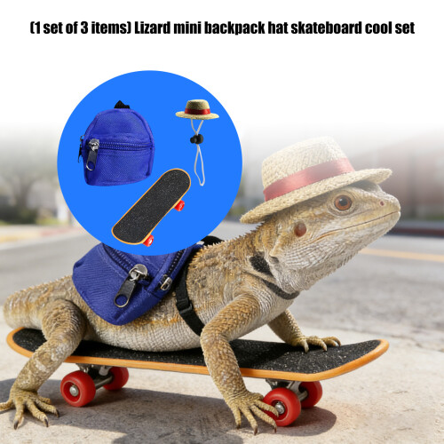 3Pcs Lacertilian Cosplay Accessory With Adjustable Hat Backpack 1