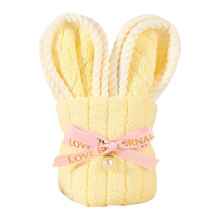Coffret cadeau d'anniversaire amusant, serviette de lapin-Jaune