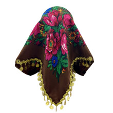 Lightweight Polyester Golden Glitters Scarf Headbands-brown