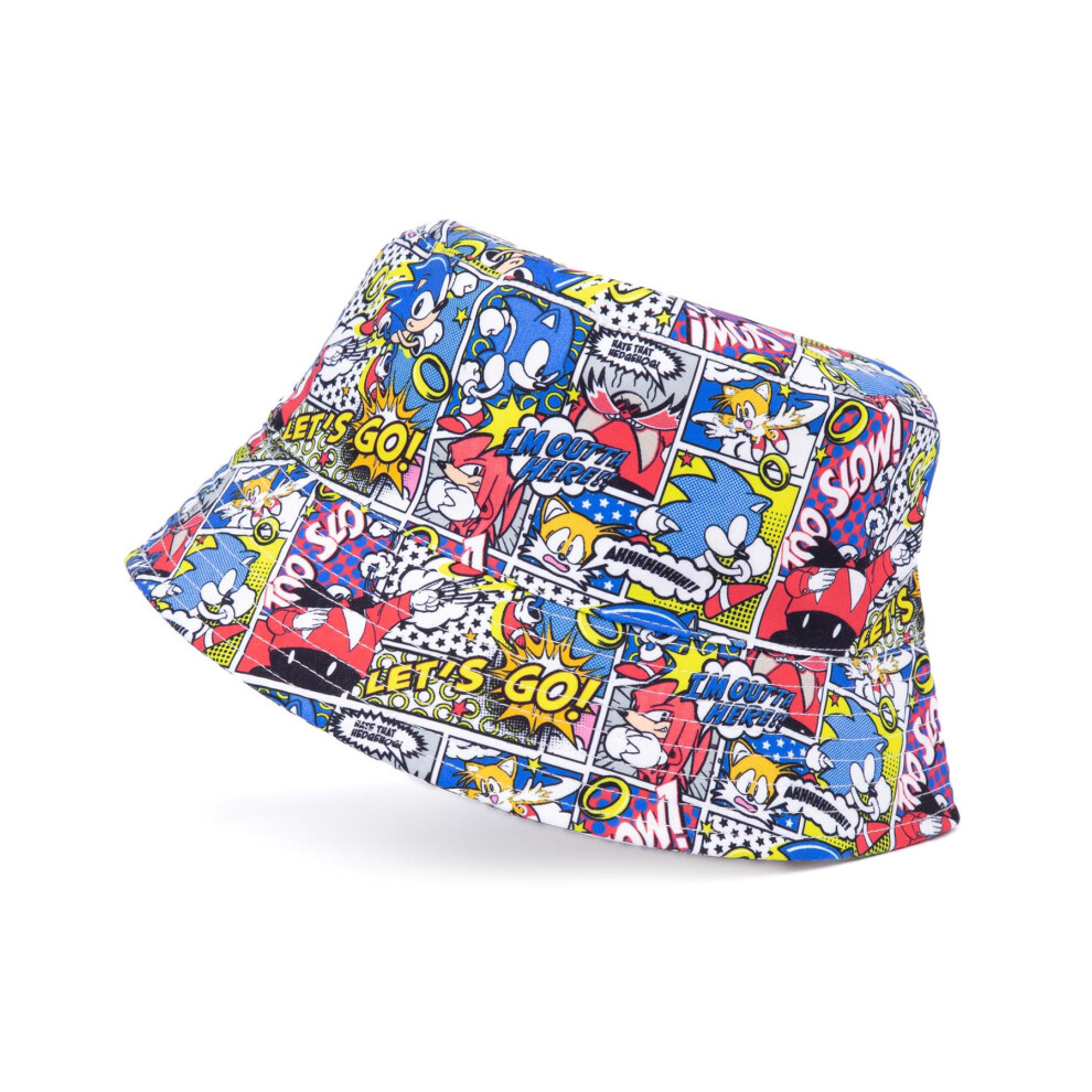Sonic The Hedgehog Bucket Hat (Unisex Kids Multicoloured) Red