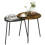 Homcom HOMCOM Set of 2 Nesting Side Table with Metal Frame, Rustic Brown 2