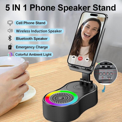 Ασύρματο επαγωγικό ηχείο Bluetooth 5 σε 1 με τηλέφωνο 2