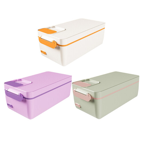 Compact Electric Lunch Box 1L ABS Construction Food-Green 1