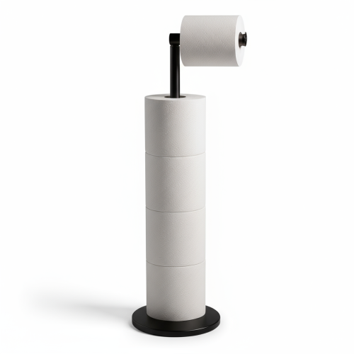 ZISH Toilet Roll Holder Free Standing - Black