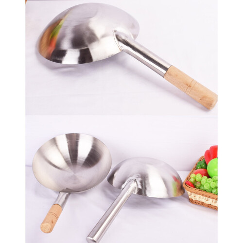 Stainless Steel Wok Pan Traditional Handmade Thick 2
