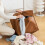 Leather Footrest Stool Foldable 2 pcs 4