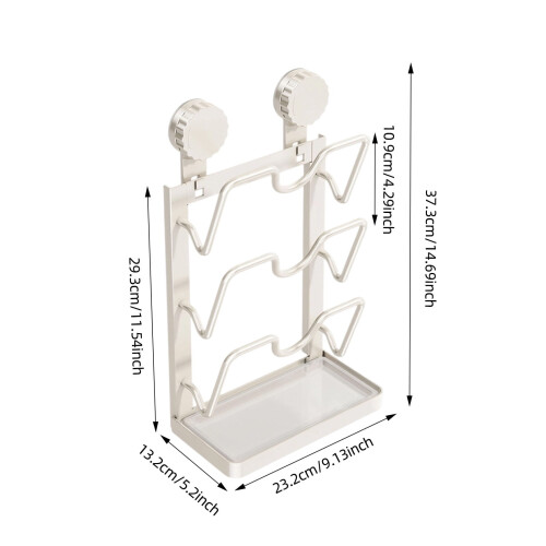 Porte-couvercles de casseroles blanc pour placard ou plan de travail 2