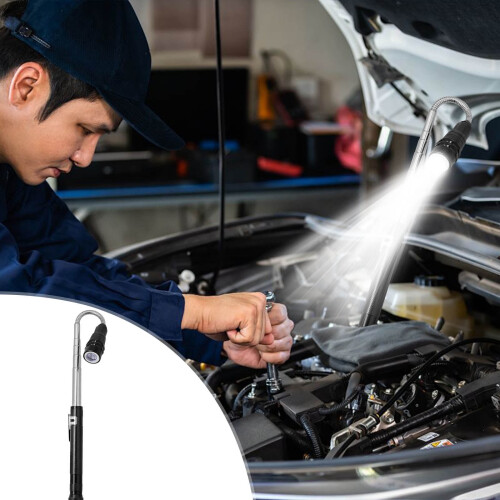 LED Magnetic Pickup Tool, Telescoping & 360 Flexible, Compatible with Flashlight Suction for Small Objects 2