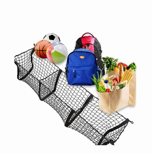 Cargo Storage Net for Car Trunk – 3-Pocket Mesh Organizer 2